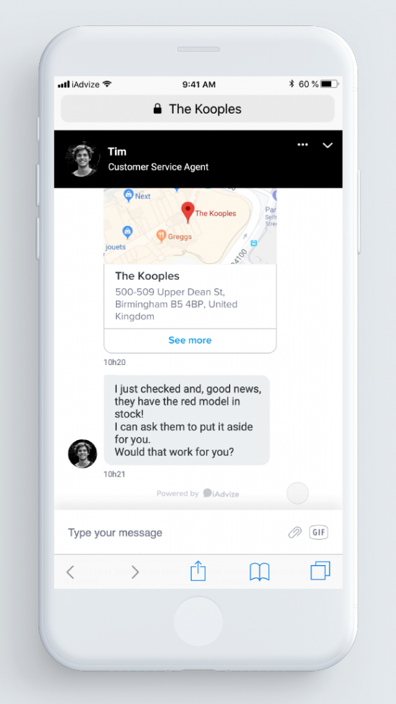 Conversational Tools Mix the kooples chat 2 iAdvize